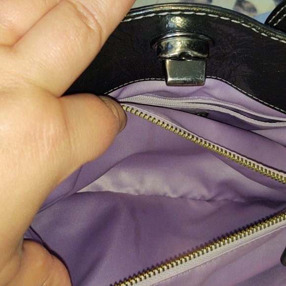 COACH Garnet Handbag Gunmetal Patent Leather - Picture 9 of 16